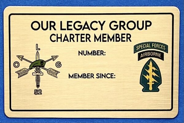 A charter member badge for the special forces airborne unit.