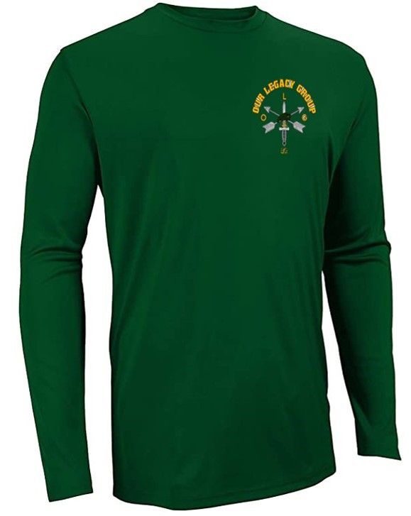 A long sleeve shirt with the emblem of the irish guards.